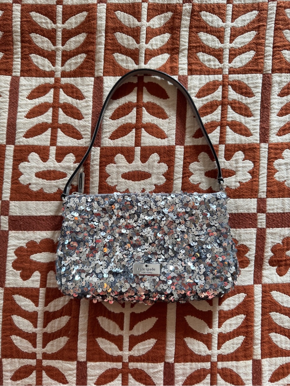 Kate Spade Silver Sequin Shoulder Bag